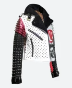 Rock Punk Studded Leather JacketSide Image