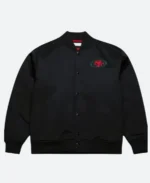 SF 49ers Black Excellence Varsity Jacket Front Image