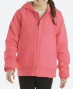 Sherpa Lined Pink Hooded Jacket Front Image