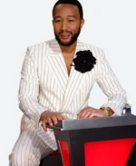 The Voice S25 John Legend Pinstripe Suit