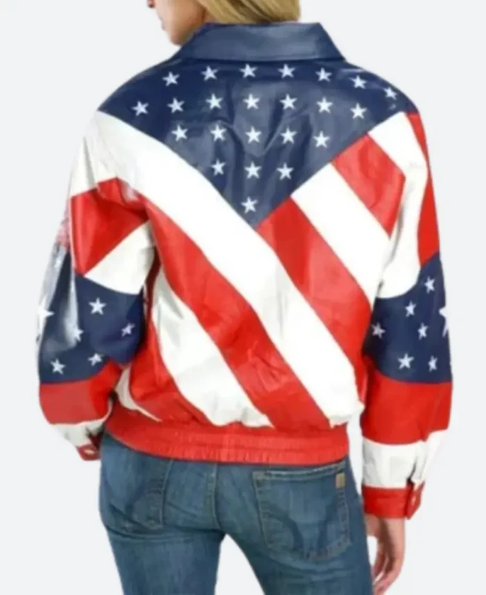Beyonce Michael Hoban American Flag Leather Jacket
