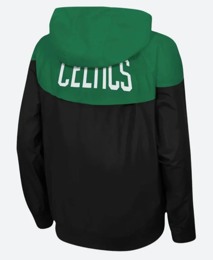 Boston Celtics Black Hooded Jacket Back Image