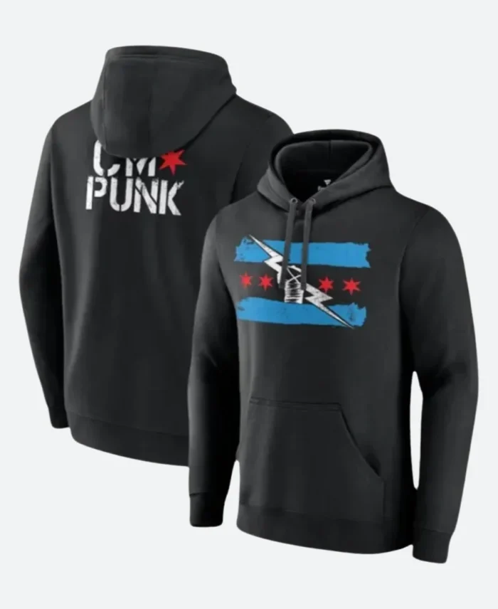 CM Punk Pullover Hoodie Front & Back Image
