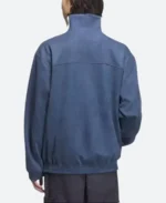 Chinese New Year Blue Suede Leather Jacket Back Image