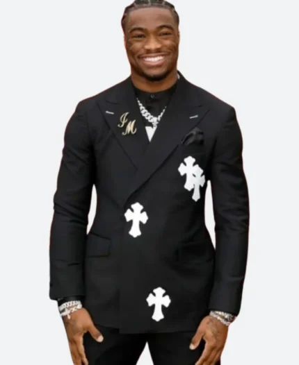 Jalen Milroe 2025 Draft Red Carpet Blazer Front Image