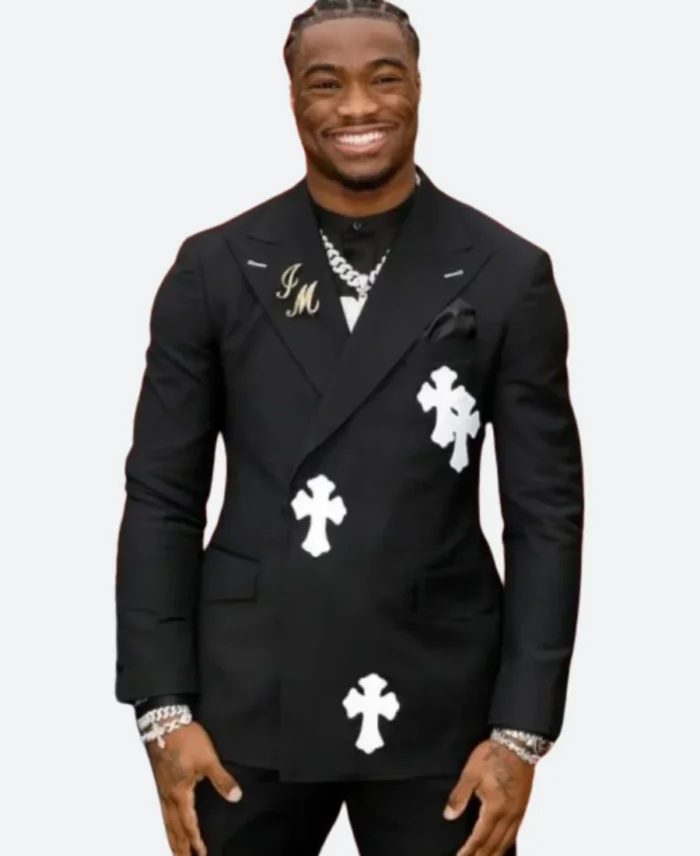Jalen Milroe 2025 Draft Red Carpet Blazer Front Image