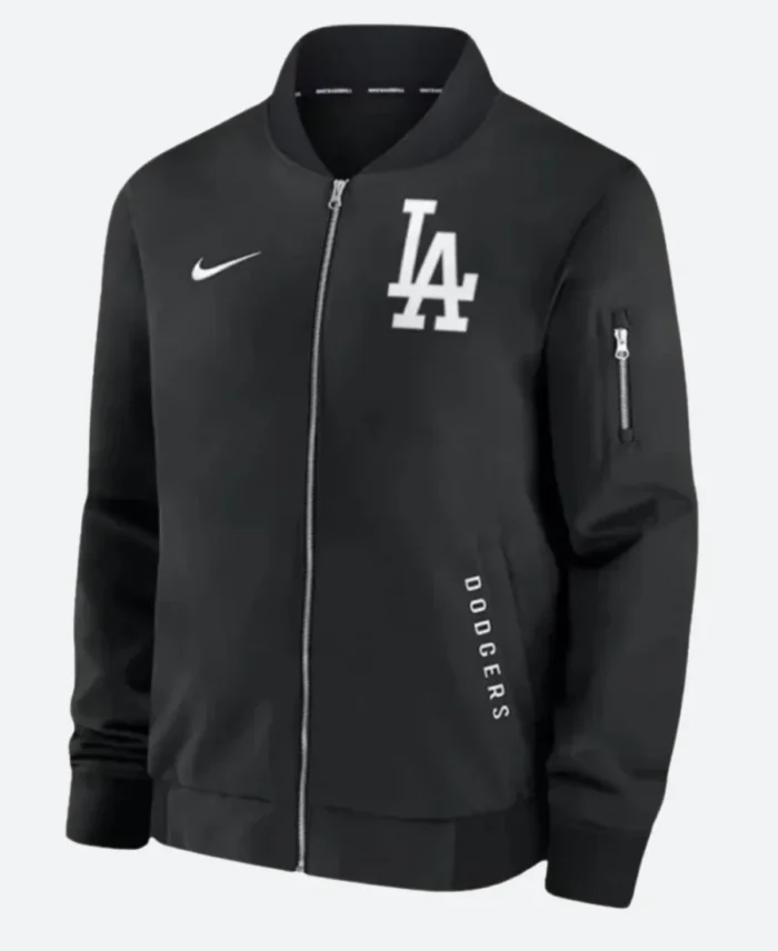 LA Dodgers Dugout Bomber Jacket Front & Back Image