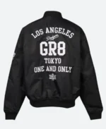 Los Angeles Dodgers X GR8 Black Varsity Jacket Back Image