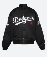 Los Angeles Dodgers X GR8 Black Varsity Jacket Front Image