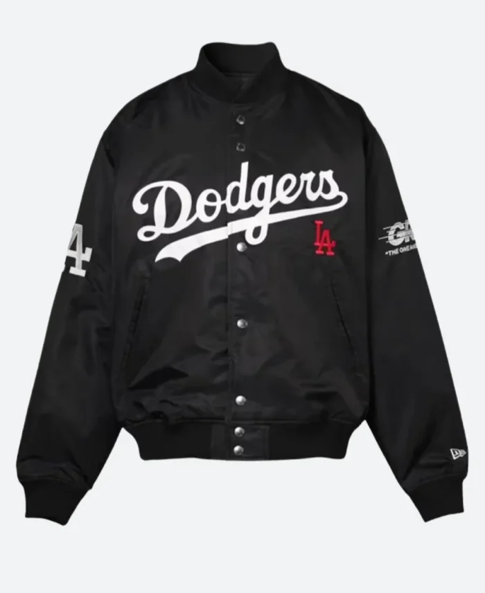 Los Angeles Dodgers X GR8 Black Varsity Jacket Front Image
