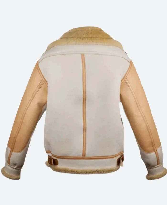 Masters Of The Air Maj. John Bucky Egan B3 Shearling Leather Jacket Back Image