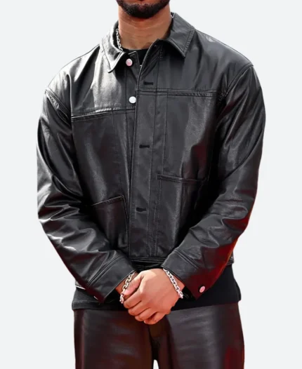 Michael B. Jordan Leather Jacket Front Image