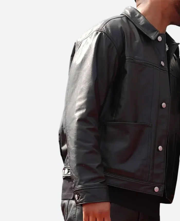 Michael B. Jordan Leather Jacket Side IMage