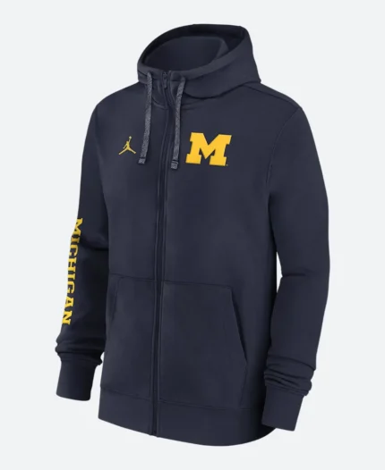Michigan Wolverines Jim Harbaugh Zipper Hoodie Front Image