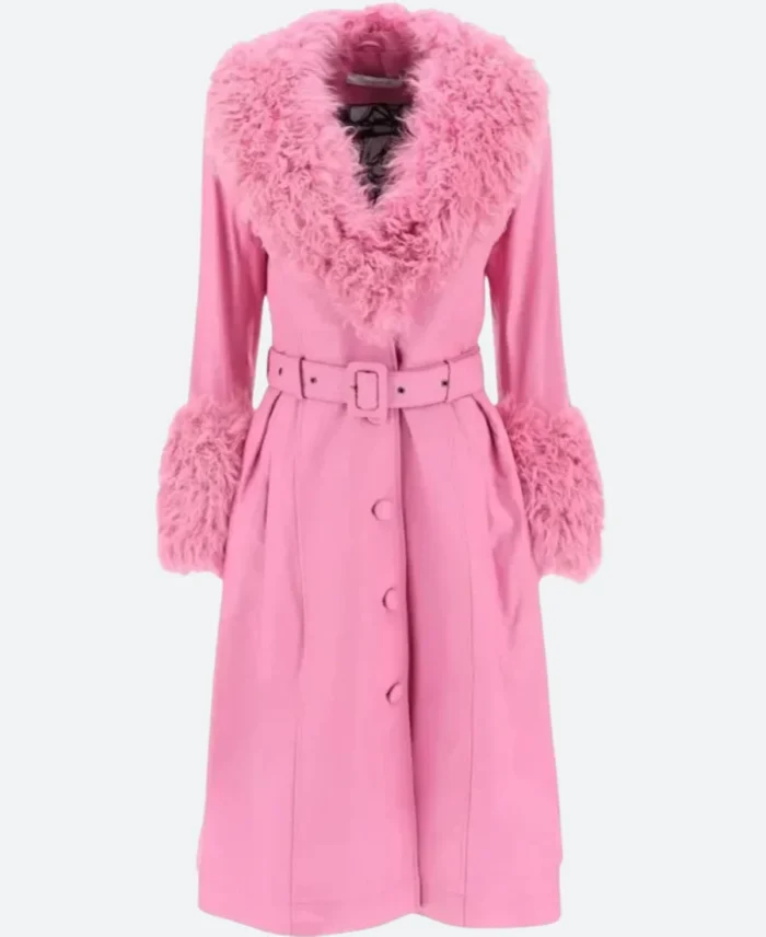 Nashville Big Bash Elle King Leather Coat Front Image