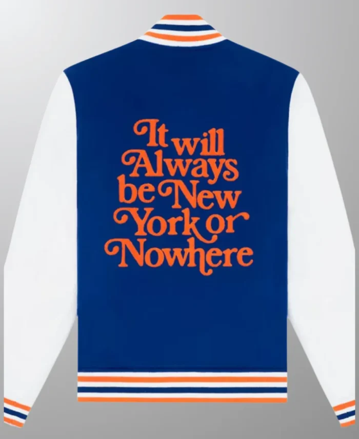 New York Mets Or Nowhere Varsity Jacket Back Image
