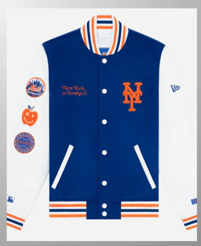 New York Mets Or Nowhere Varsity Jacket Front & BAck Image