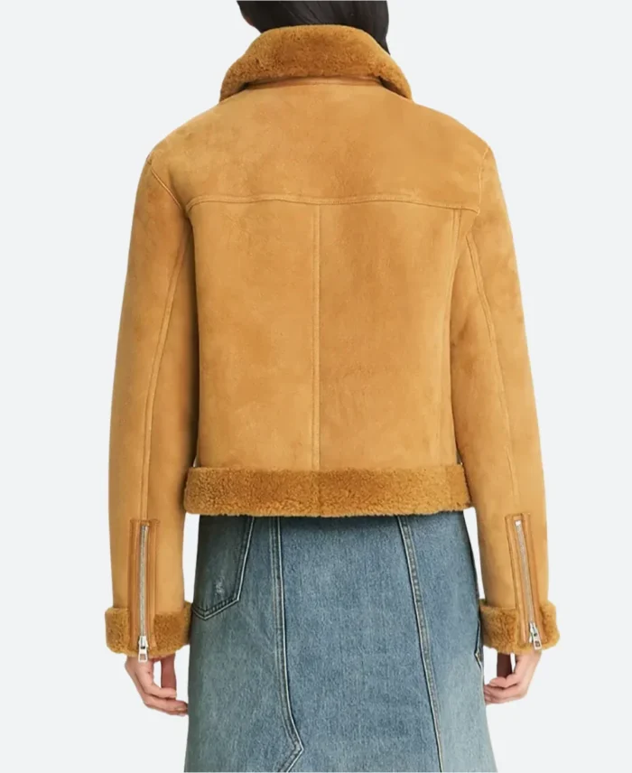 Olivia Ponton Suede Leather Jacket Back Image