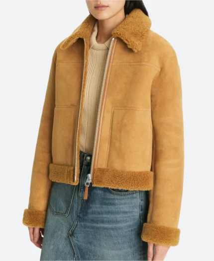 Olivia Ponton Suede Leather Jacket Back Image
