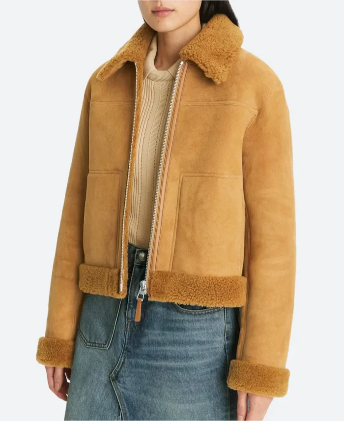 Olivia Ponton Suede Leather Jacket Back Image