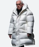Pope Francis Puffer Hooded Coat Front Image