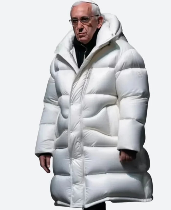 Pope Francis Puffer Hooded Coat Front Image