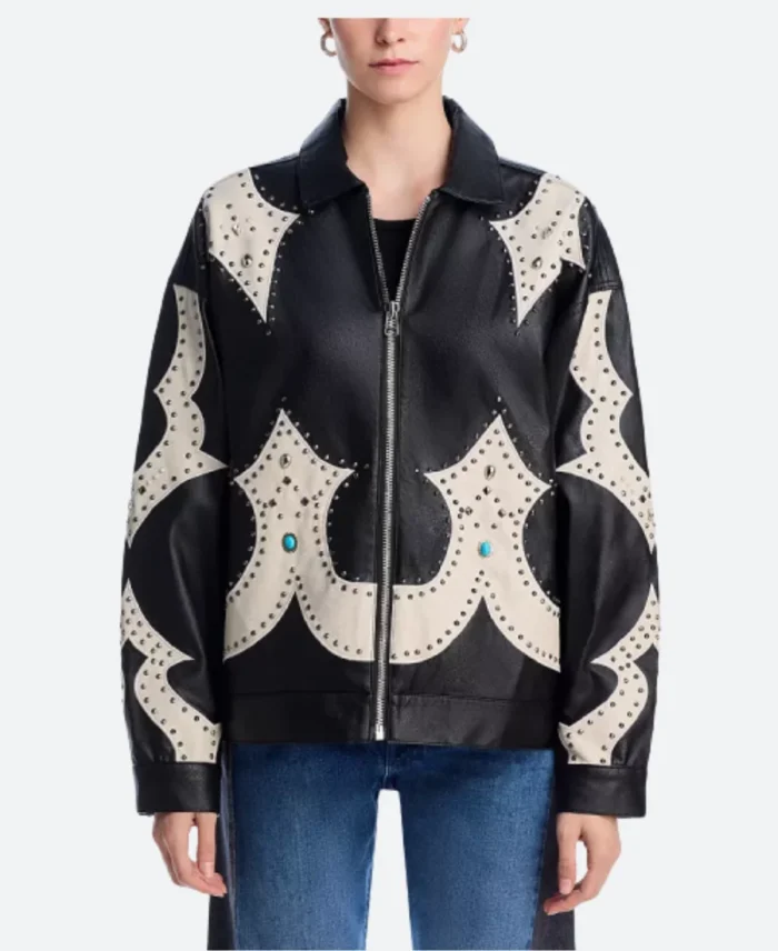 The Equalizer S05 Delilah Studded Leather Jacket Front Image