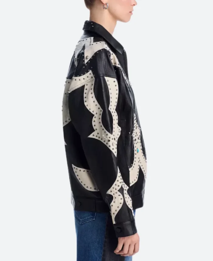 The Equalizer S05 Delilah Studded Leather Jacket Front Image