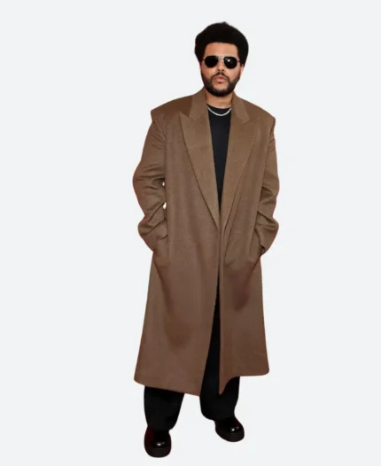 The Weeknd NY Premiere Hurry Up Tomorrow Brown Coat