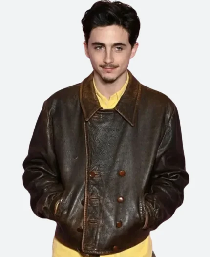 Timothee Chalamet 2025 Leather Jacket Actor Image