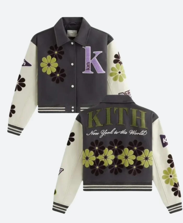 keith Campbell Floral Varsity Jacket Front & Back Image
