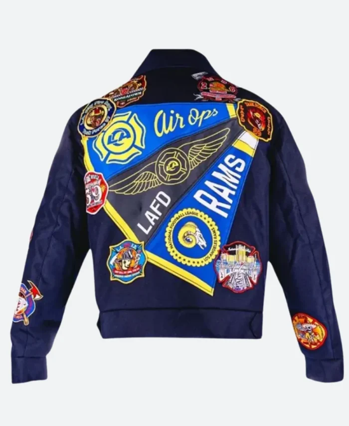 2025 Los Angeles Rams LAFD Jacket Back Image