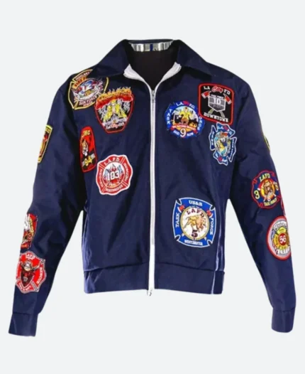 2025 Los Angeles Rams LAFD Jacket Front & Back Image