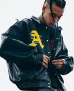 AFGK Ferrari Leather Jacket Black Actor Image