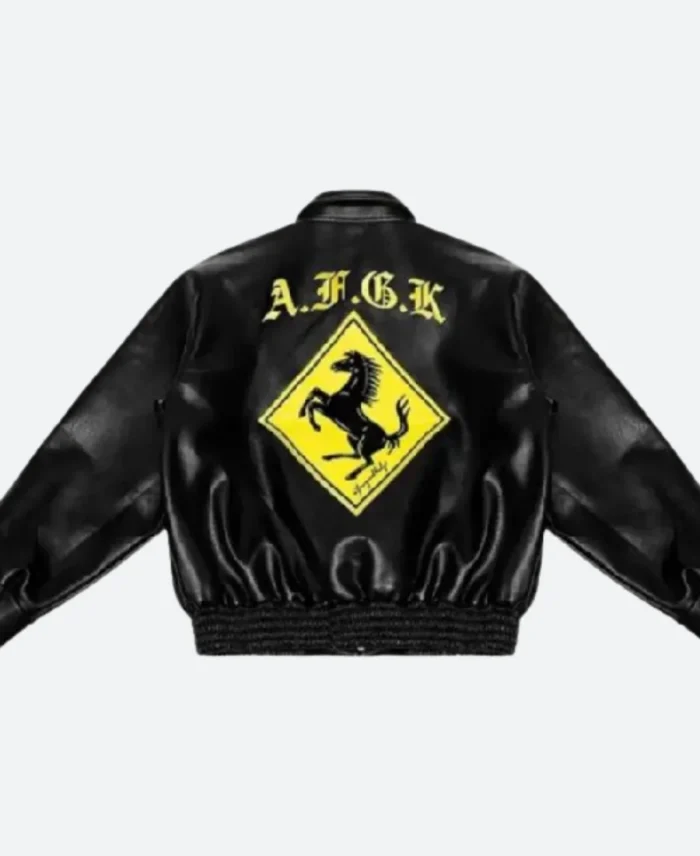 AFGK Ferrari Leather Jacket Black Back Image