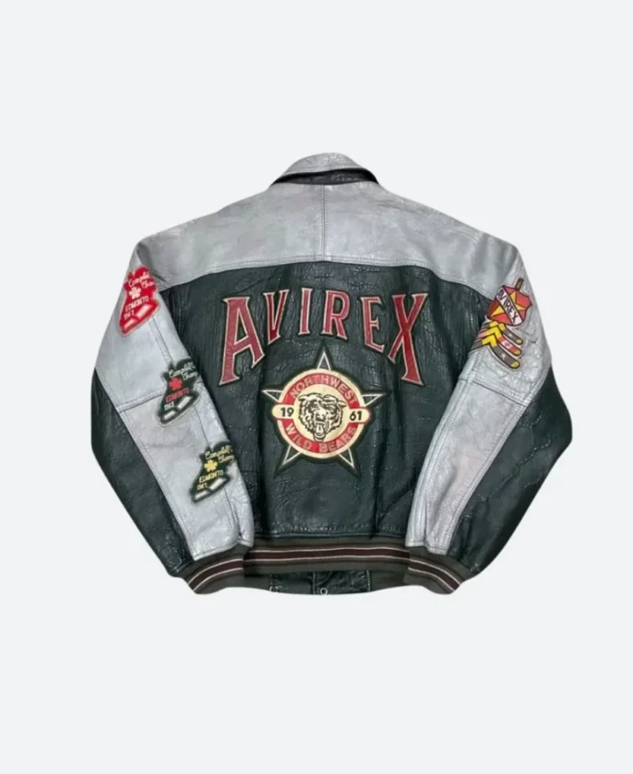 Asap Rocky Praise the Lord Shine Avirex Leather Jacket Back Image