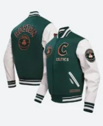 Boston Celtics Varsity Jacket Front & BAck Image