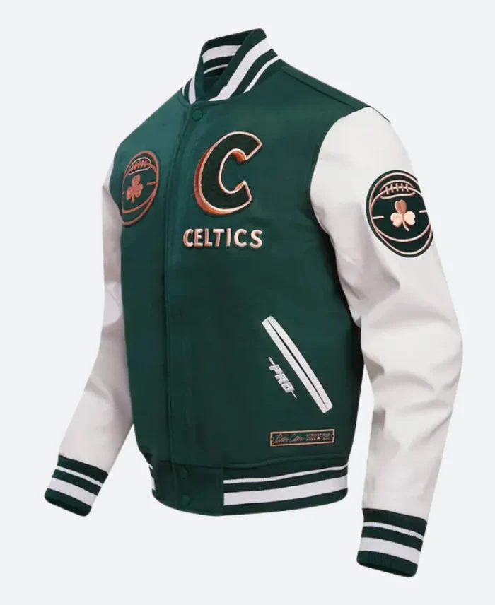 Boston Celtics Varsity Jacket Front & BAck Image