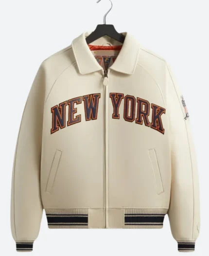 Kith & Avirex New York Knicks Leather Jacket Front Image