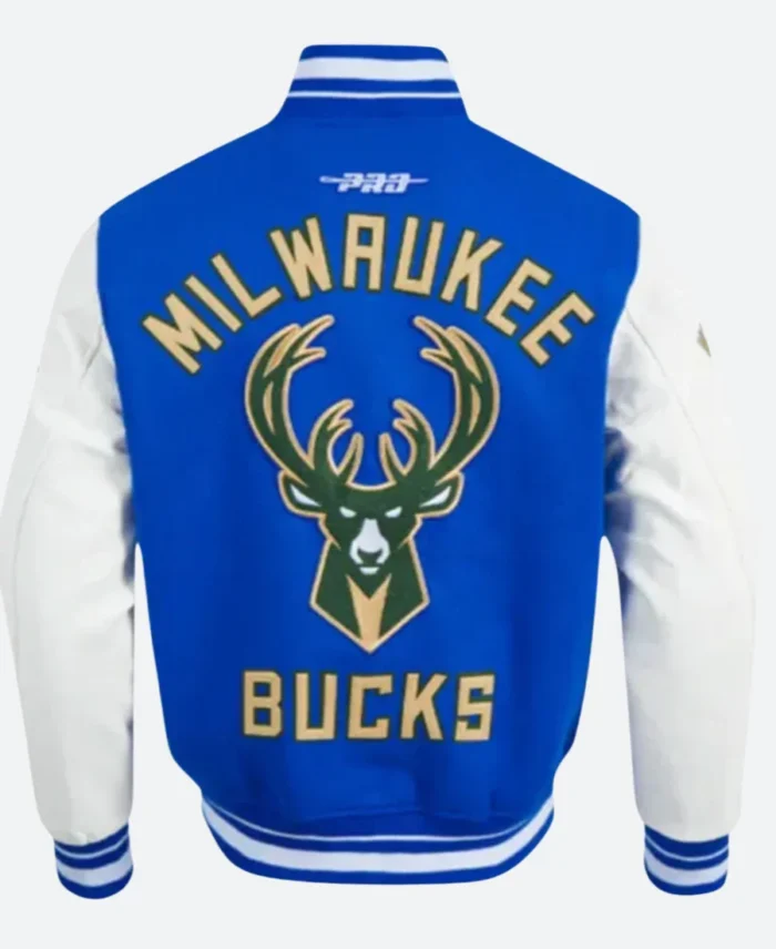 Milwaukee Bucks 2025 Varsity Jacket Back Image