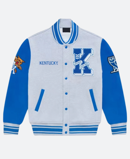 OVO X Kentucky Wildcats Grey Varsity Jacket