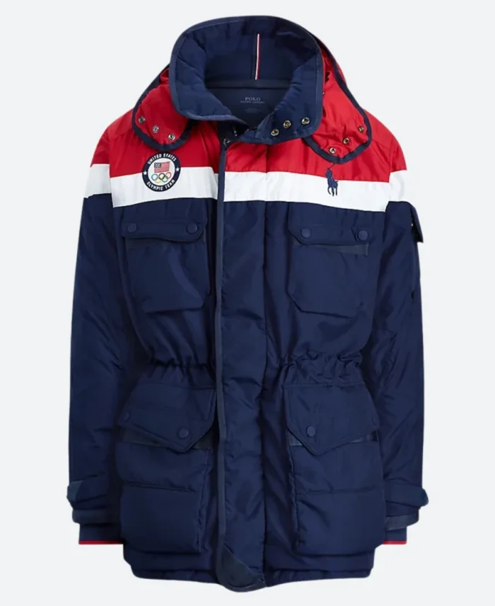 Team USA Olympics Ceremony Down Parka Jacket Back Image