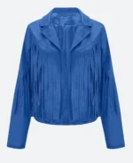 The Voice S27 Hailey Wright Fringe Leather Jacket Front Image