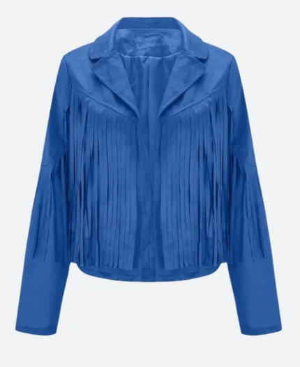 The Voice S27 Hailey Wright Fringe Leather Jacket Front Image