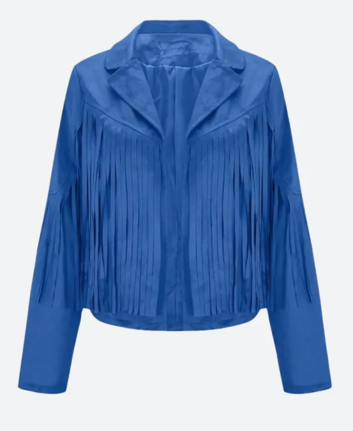 The Voice S27 Hailey Wright Fringe Leather Jacket Front Image