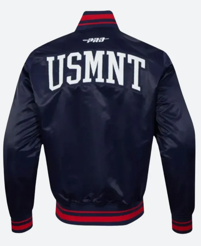 US Soccer 2025 Denim Varsity Jacket Front Image