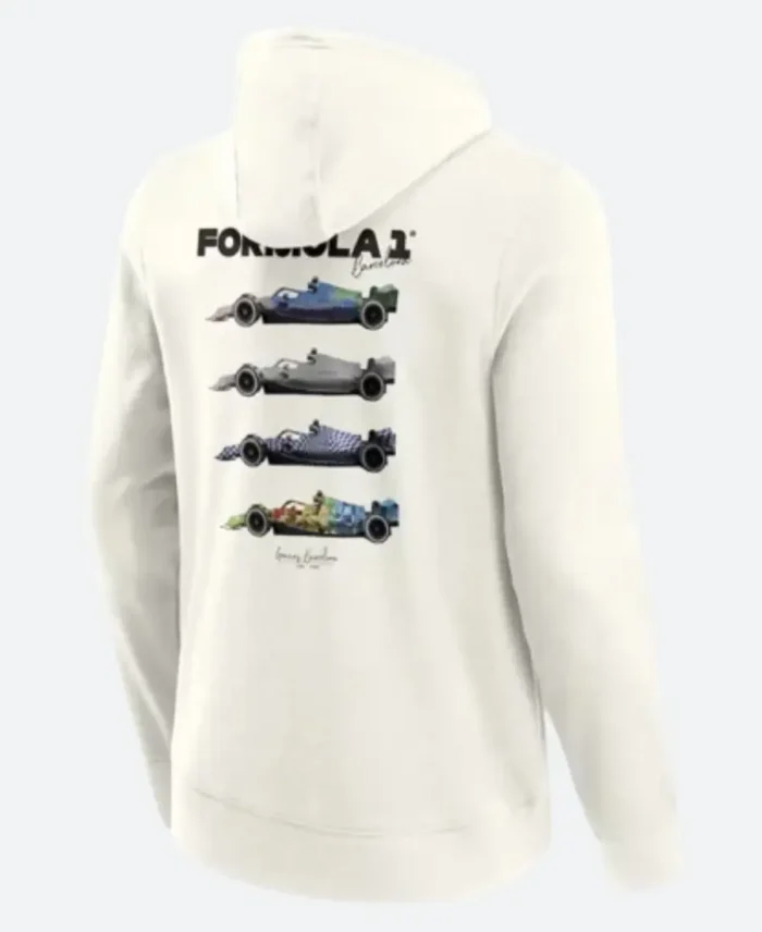 Unisex Formula 1 Barcelona Mosaics Graphic White Pullover Sweatshirt