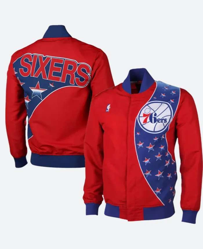 76ers Philadelphia Bomber Jacket Front & Back Image