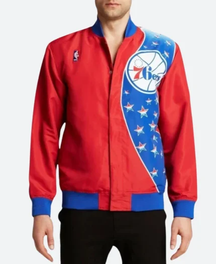 76ers Philadelphia Bomber Jacket Front Imamge