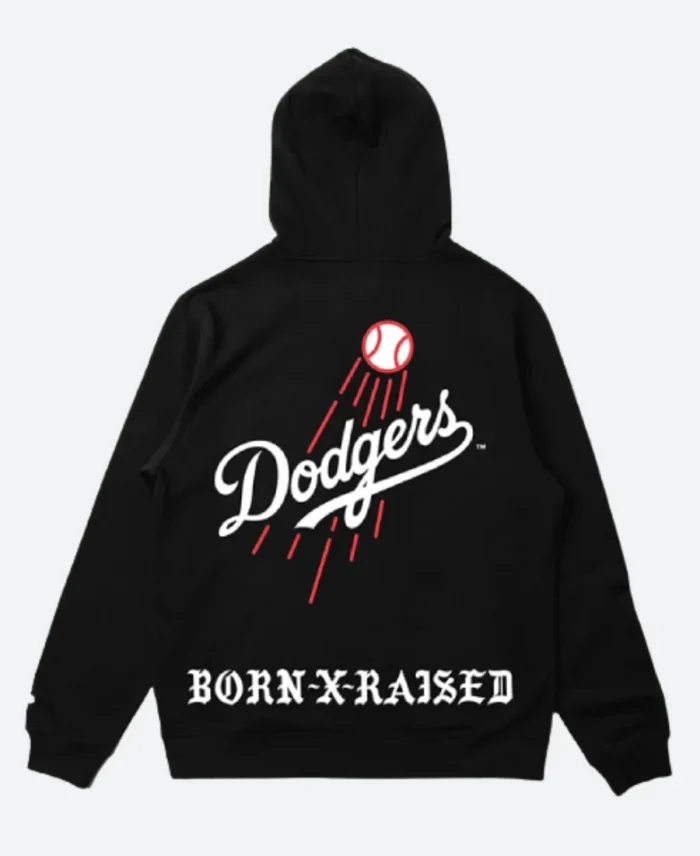 Born X Raised LA Dodgers BXR Hoodie Black Back Image